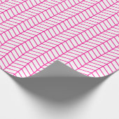 Cadeau Papier d'emballage Chevron - Rose chaud sur blanc (Coin)