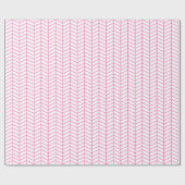 Cadeau Papier d'emballage Chevron - rose sur blanc (Plat)