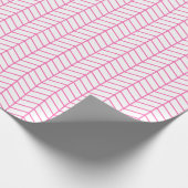 Cadeau Papier d'emballage Chevron - rose sur blanc (Coin)