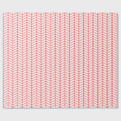 Cadeau Papier d'emballage Chevron - Rouge sur blanc (Plat)