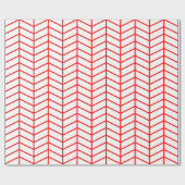 Cadeau Papier d'emballage Chevron - Rouge sur blanc |XL| (Plat)