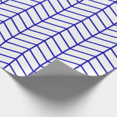 Cadeau Papier d'emballage Chevron - Royal Blue sur blanc  (Coin)