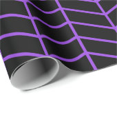 Cadeau Papier d'emballage Chevron - Violet sur noir |XL| (Coin rond)