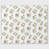 Cadeau Papier d'emballage chic de pots de maçon (Plat)