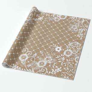 Cadeau Papier d'emballage chic minable de dentelle et de