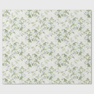 Cadeau Papier d'emballage chintz anglais vert sauge, Chou