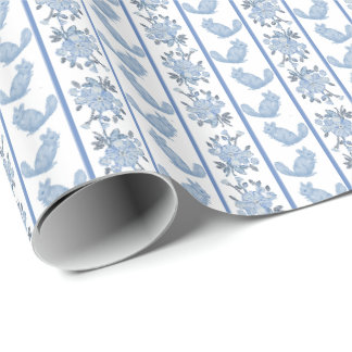 Cadeau Papier d'emballage Chintzy Chinchilla (Bleu ardois