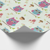 Cadeau Papier d'emballage - Chouettes de merisier (Coin)