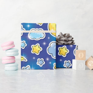 Cadeau Papier d'emballage Ciel Bleu Céleste