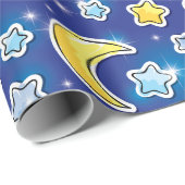 Cadeau Papier d'emballage Ciel Bleu Céleste (Coin rond)