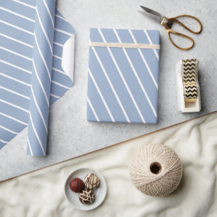 Cadeau Papier d'emballage classique bleu et blanc rayé