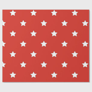 Cadeau Papier d'emballage classique rouge et blanc étoilé