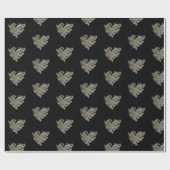 Cadeau Papier d'emballage Cœur d'Hydrangea Blanc (Plat)