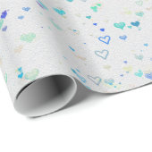 Cadeau Papier d'emballage coeurs (Coin rond)