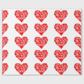 Cadeau Papier d'emballage Coeurs d'amour (Plat)