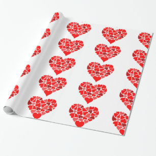 Cadeau Papier d'emballage Coeurs d'amour