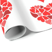 Cadeau Papier d'emballage Coeurs d'amour (Coin rond)