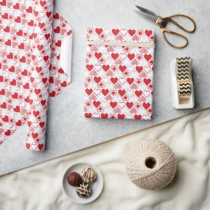 Cadeau Papier d'emballage coeurs de la Saint-Valentin