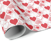 Cadeau Papier d'emballage coeurs de la Saint-Valentin (Coin rond)