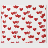 Cadeau Papier d'emballage coeurs rouges (Plat)