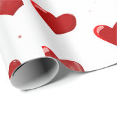 Cadeau Papier d'emballage coeurs rouges (Coin rond)
