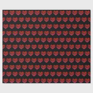 Cadeau Papier d'emballage Cœurs rouges amour Saint-Valent