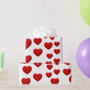 Cadeau Papier d'emballage Cœurs Rouges de la Saint-Valent