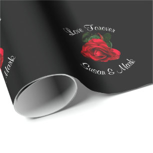 Cadeau Papier d'emballage, collection de rose rouge