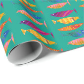 Cadeau Papier d'emballage coloré Fancy Poisson (Coin rond)