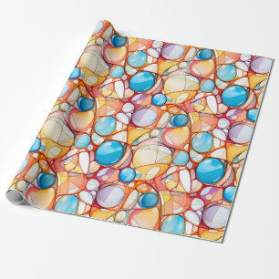 Cadeau Papier d'emballage coloré motif abstrait - Chic & 