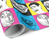 Cadeau Papier d'emballage comique de rage (Coin rond)