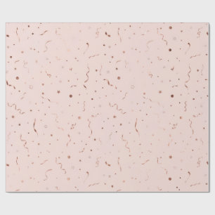 Cadeau Papier d'emballage Confetti Rose et Or Rose