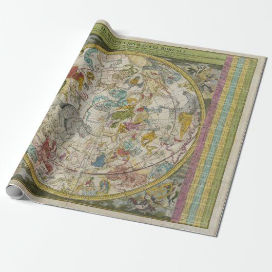 Cadeau Papier d'emballage Constellation vintage (Déroulé)