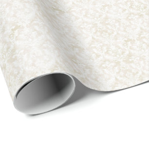 Cadeau Papier d'emballage Coquette en Damas blanc vintage
