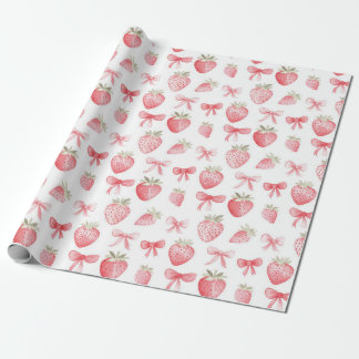 Cadeau Papier d'emballage Coquette Rose à Nœud Papillon d