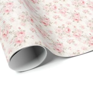 Cadeau Papier d'emballage Coquette Roses Roses Roses Fonc