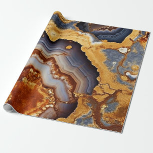 Cadeau Papier d'emballage d'agate de la veine d'or