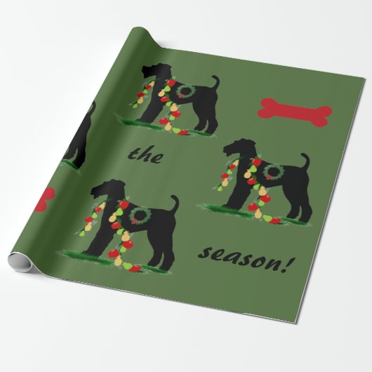 Cadeau Papier d'emballage d'Airedale Terrier (Déroulé)