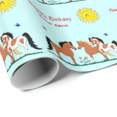 Cadeau Papier d'emballage d'amis de cheval de (Coin rond)