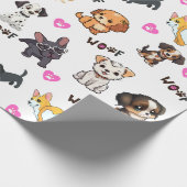 Cadeau Papier d'emballage d'amour pour chiot (Coin)