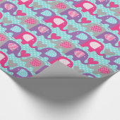 Cadeau Papier d'emballage d'amour rose, pourpre, gris (Coin)