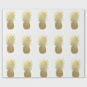 Cadeau Papier d'emballage d'ananas de feuille d'or de (Plat)