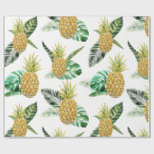 Cadeau Papier d'emballage d'ananas tropical (Plat)