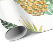 Cadeau Papier d'emballage d'ananas tropical (Coin rond)