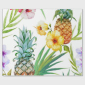 Cadeau Papier d'emballage d'ananas tropical de paradis (Plat)