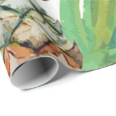 Cadeau Papier d'emballage d'ananas tropical de paradis (Coin rond)