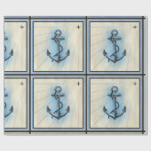 Cadeau papier d'emballage d'ancre nautique (Plat)