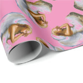 Cadeau Papier d'emballage d'ange couchant (Coin rond)