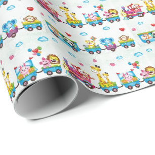 Cadeau Papier d'emballage d'anniversaire - Animaux bébé d