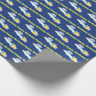 Cadeau Papier d'emballage d'anniversaire d'astronaute